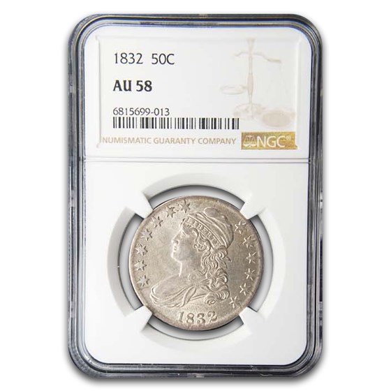 1832 Capped Bust Half Dollar AU-58 NGC 1832 Capped Bust Half Dollar AU-58 NGC